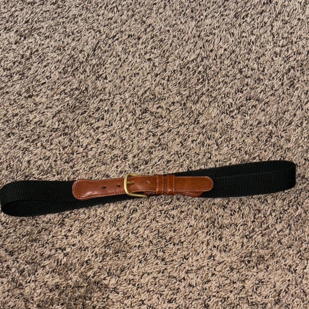 Vintage 1980s Coach Forest Green and Brown Women's Linen Belt